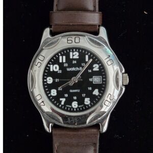 Watch-it Advance Mens Black Dial Brown‎ Strap Quartz Watch EZG78609W SR626SW